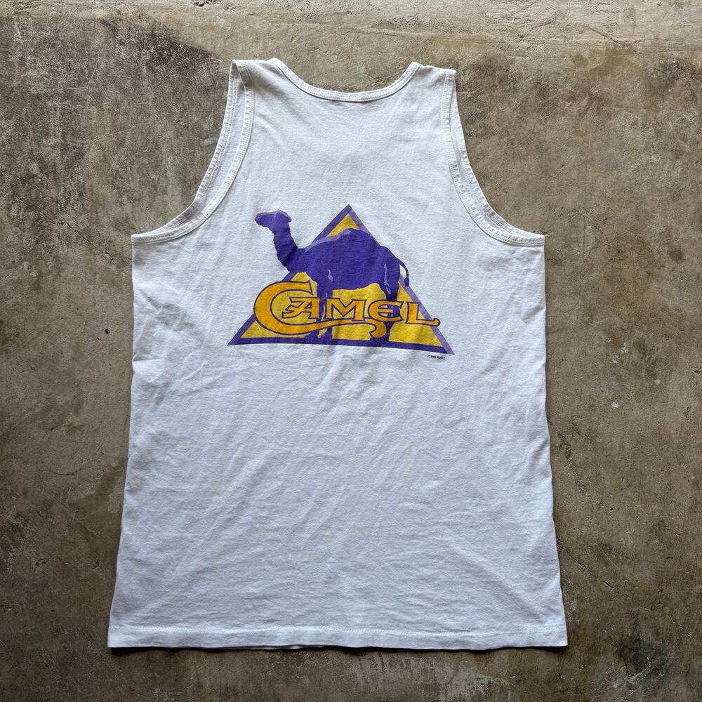 Vtg 1995 Camel Cigarettes White Tanktop Size Mens Small / Medium Single Stitch